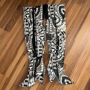 Cape Robbin Tresa Graphic Thigh High Boots, Open Toe DIY Project - 8.5